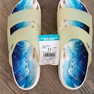 Reef Sandals Rusted Indigo Artist Series Slides (Kelly Duffy)